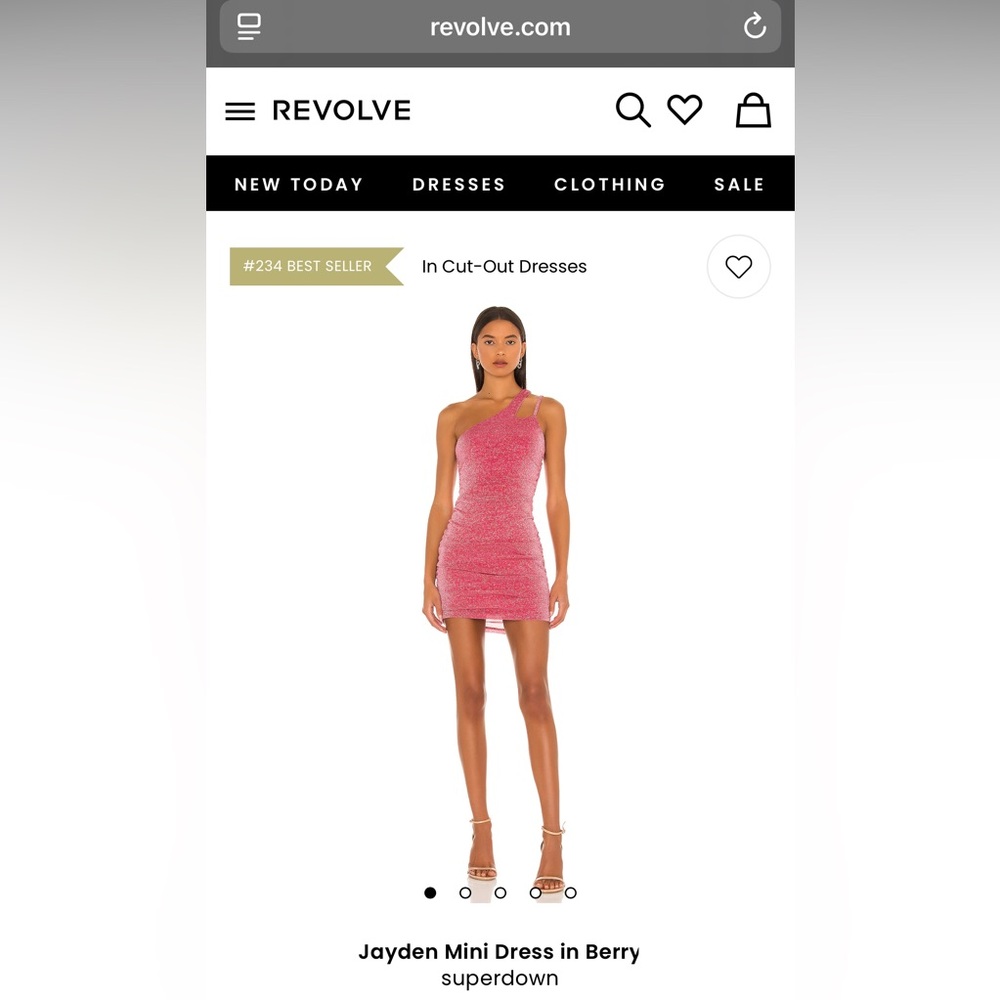 Revolve Jayden Mini Dress, color is more pink in person w/ sparkle detailing